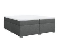 mtlskopl Letto a molle 200 x 200 cm, grigio scuro, con materassi e topper, molle insacchettate di media resistenza, poliestere, rete a doghe, piedini in legno di pino