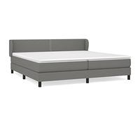mtlskopl Letto a molle 200 x 200 cm, grigio scuro con molle insacchettate, set di materassi moderni, con testiera regolabile in altezza, robusto letto matrimoniale per camera da letto e camera degli