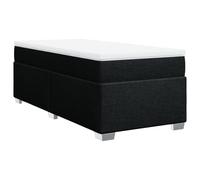 mtlskopl Letto a molle 90 x 190 cm, nero con molle insacchettate, materasso e topper, moderno letto singolo per camera da letto, camera degli ospiti, camera dei ragazzi