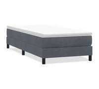 mtlskopl Letto a molle, 90 x 210 cm, grigio scuro, in velluto, senza materasso, moderno, singolo, con rete a doghe, compatibile con lo spazio, robusto, per camera dei ragazzi, camera degli ospiti e