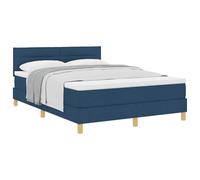 mtlskopl Letto a molle blu, 140 x 190 cm, con materasso e rete a doghe, testiera regolabile in altezza, design moderno, robusto in legno, telaio per camera da letto, camera degli ospiti, camera dei