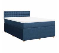 mtlskopl Letto a molle blu, 160 x 200 cm, con materasso a molle insacchettate e cuscino, design moderno, robusto letto in tessuto per camera da letto, camera dei ragazzi o guest house