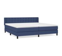 mtlskopl Letto a molle blu, 200 x 200 cm, con materasso a molle insacchettate, testiera regolabile in altezza, design moderno, per camera da letto, camera degli ospiti e camera d'albergo