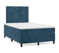 mtlskopl Letto a molle blu scuro, 120 x 200 cm, con materasso e topper, letto singolo, regolabile in altezza, stabile, per camera da letto, camera dei ragazzi, camera degli ospiti