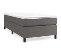 mtlskopl Letto a molle, grigio, 90 x 190 cm, in similpelle, per camera dei ragazzi, camera degli ospiti, camera da letto