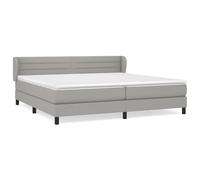 mtlskopl Letto a molle, grigio chiaro, 200 x 200 cm, con materasso a molle insacchettate e topper, design moderno, testiera regolabile in altezza, per camera da letto, camera degli ospiti