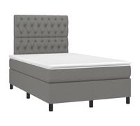 mtlskopl Letto a molle, grigio scuro, 120 x 190 cm, set completo con materasso e topper, moderno letto in tessuto per camera degli ospiti, camera dei ragazzi e piccole camere da letto