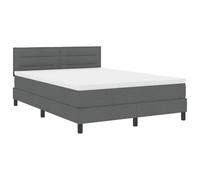 mtlskopl Letto a molle, grigio scuro, 140 x 190 cm, con rete a doghe e materasso a molle insacchettate, testiera regolabile in altezza, design moderno, robusto, per dormire e camera degli ospiti