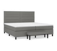 mtlskopl Letto a molle grigio scuro, 200 x 200 cm, con materassi a molle insacchettate e panchina, design moderno, robusto e durevole, per camera da letto, camera degli ospiti e camera d'albergo