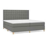 mtlskopl Letto a molle, grigio scuro, 200 x 200 cm, con materassi e topper, design moderno per camera da letto, camera degli ospiti e camera d'albergo