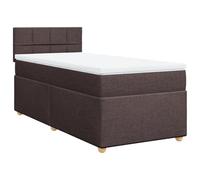 mtlskopl Letto a molle marrone scuro, 100 x 200 cm, con materasso a molle insacchettate, design moderno e robusta struttura in legno per camera da letto e camera degli ospiti