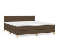 mtlskopl Letto a molle, marrone scuro, 180 x 200 cm, con materasso e topper, con molle insacchettate, media durezza, altezza regolabile, design moderno, per camera da letto, camera degli ospiti