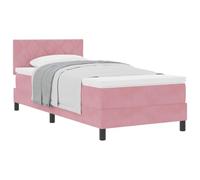 mtlskopl Letto a molle rosa 100 x 200 cm con materasso e testiera regolabile in velluto moderno divano letto design durevole per camera da letto ragazzi e camera degli ospiti