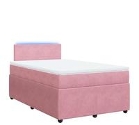 mtlskopl Letto a molle rosa, 120 x 190 cm, in velluto con materasso a molle insacchettate, illuminazione a LED, design moderno, comodo, per camera dei ragazzi, camera degli ospiti, camera da letto