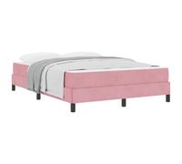 mtlskopl Letto a molle rosa, 140 x 190 cm, con materasso e rete a doghe, rivestimento in tessuto in legno, design moderno e durevole, per camera da letto e camera dei ragazzi