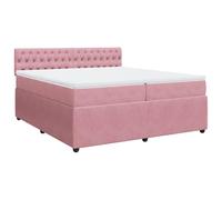 mtlskopl Letto a molle rosa 200 x 200 cm velluto matrimoniale con testiera e molle insacchettate, design moderno per camera da letto e letto degli ospiti