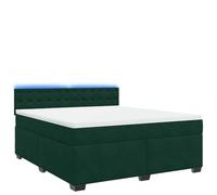 mtlskopl Letto a molle verde scuro, 180 x 200 cm, in velluto con materasso e set LED, design confortevole per camera da letto e camera degli ospiti