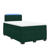 mtlskopl Letto a molle, verde scuro, in velluto, 120 x 190 cm, con materasso e illuminazione a LED, design moderno e comodo supporto per il sonno e la camera degli ospiti