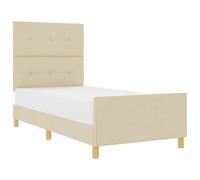 mtlskopl Letto a piattaforma, 80 x 200 cm, in tessuto con testiera, struttura minimalista, robusto e durevole, per camera da letto, camera degli ospiti, camera dei ragazzi