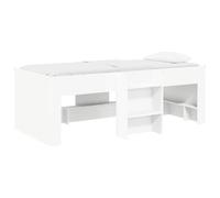 mtlskopl Letto a soppalco per bambini, bianco, 80 x 200 cm, in legno, con scala e vano portaoggetti, salvaspazio, per la cameretta dei bambini moderna