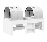 mtlskopl Letto a soppalco per bambini con tunnel, set da 3 pezzi, struttura in legno, moderno letto da gioco per ragazzi e ragazze, stabile con portata di 120 kg, bianco, 203 x 111 x 68,5 cm