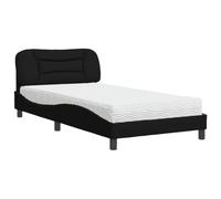 mtlskopl Letto con materasso Hvar nero, 100 x 200 cm, moderno letto imbottito in tessuto di pino massiccio, H2 H3, comfort da sogno per camera da letto, camera degli ospiti, camera dei ragazzi