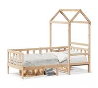 mtlskopl Letto con tetto 80 x 200 cm, in legno di pino massiccio, per bambini, pratico divano letto con spazio sotto il letto, design moderno per camera da letto, soggiorno