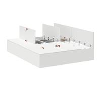 mtlskopl Letto di stoccaggio bianco, 160 x 200 cm, in legno, design moderno, con cassetta, leggermente rialzato, per camera da letto, studio e camera degli ospiti