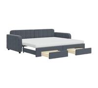 mtlskopl Letto giornaliero allungabile, 90 x 200 cm, in velluto, con 2 cassetti e 2 materassi, moderno divano letto per camera degli ospiti, per piccoli spazi Living Bedroom