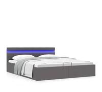 mtlskopl Letto imbottito a LED, 160 x 200 cm, con cassapanca e funzione di pressione del gas, moderno divano letto matrimoniale, per camera da letto e camera degli ospiti