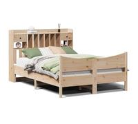 mtlskopl Letto in legno massello, 140 x 190 cm, non trattato con rete a doghe e cassetto, design moderno, robusto e durevole, per camera da letto, camera degli ospiti, camera dei ragazzi