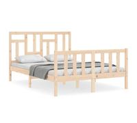 mtlskopl Letto in legno massello, 140 x 200 cm, non trattato con testiera, struttura robusta per camera dei ragazzi, camera degli ospiti e camera da letto
