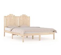 mtlskopl Letto in legno massello di pino 160 x 200 cm, non trattato con doghe rustiche, letto matrimoniale per camera da letto, camera degli ospiti, camera dei ragazzi