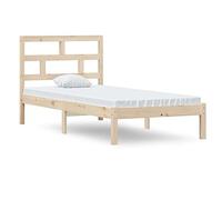 mtlskopl Letto in legno massello di pino 90 x 190 cm con rete in compensato, testiera, per camera da letto giovani, ospiti e piccole