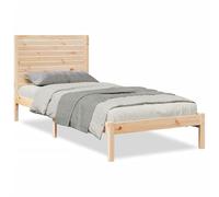 mtlskopl Letto in legno massello di pino non trattato, 90 x 210 cm, con rete a doghe e testiera, robusto e durevole, extra lungo, per camera dei ragazzi e camera degli ospiti