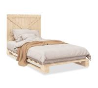 mtlskopl Letto in legno massiccio 100 x 200 cm, non trattato con testiera alta, per camera dei ragazzi e camera degli ospiti, robusto letto singolo con rete a doghe per materasso 100 x 200 cm