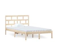 mtlskopl Letto in legno massiccio 120 x 200 cm, non trattato con testiera alta, moderno letto singolo senza materasso, robusto telaio per camera dei ragazzi, camera degli ospiti, camera da letto