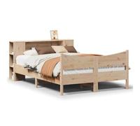 mtlskopl Letto in legno massiccio, 140 x 190 cm, in legno di pino naturale, con testiera, design moderno, robusto, senza materasso, per camera da letto, camera degli ospiti, camera dei ragazzi