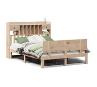 mtlskopl Letto in legno massiccio, 140 x 200 cm, non trattato con scaffale, testiera a doghe, 2 cassetti, design moderno, robusto e durevole, per camera da letto, camera dei ragazzi, camera degli