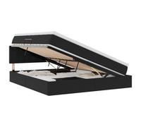 mtlskopl Letto in velluto con vano portaoggetti a LED nero, 180 x 200 cm, design moderno, con struttura in metallo, super king, per camera da letto, appartamento, camera dei ragazzi