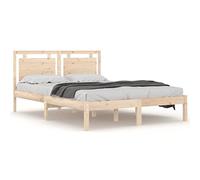 mtlskopl Letto matrimoniale in legno massello 200 x 200 cm, in pino naturale, non trattato con testiera alta, telaio robusto per materasso da 200 x 200 cm, design moderno per camera da letto, camera