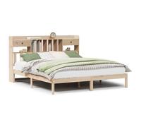 mtlskopl Letto matrimoniale in pino 180 x 200 cm, con testiera a doghe senza materasso, camera da letto e camera dei ragazzi