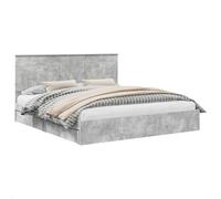 mtlskopl Letto portaoggetti 200 x 200 cm, in legno grigio cemento, design moderno con cassetti integrati, struttura robusta per camera da letto, camera degli ospiti