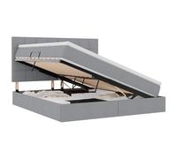 mtlskopl Letto portaoggetti grigio chiaro 160 x 200 cm con LED RGB e telaio idraulico King Size in metallo per camera da letto e camera degli ospiti