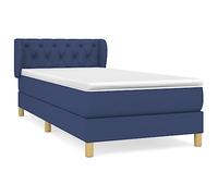 mtlskopl Letto singolo a molle, 80 x 200 cm, in tessuto blu, con molle insacchettate, materasso regolabile in altezza, design moderno, per camera dei ragazzi, camera degli ospiti, camera da letto