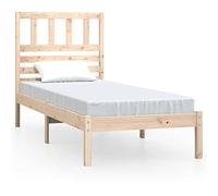 mtlskopl Letto singolo in legno di pino massiccio 90 x 200 cm, non trattato con testiera, design moderno, robusto telaio per camera da letto, camera degli ospiti, camera dei ragazzi