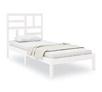 mtlskopl Letto singolo in legno massello bianco, 75 x 190 cm, senza materasso, robusto letto in pino con testiera per camera da letto, camera degli ospiti, camera dei ragazzi