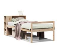 mtlskopl Letto singolo in pino, 75 x 190 cm, con testiera, non trattata, 35 cm
