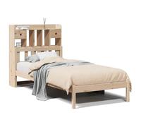 mtlskopl Letto singolo in pino massello 75 x 190 cm, con testiera e rete a doghe, molto spazio per la cameretta dei bambini, camera degli ospiti, camera da letto