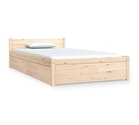 mtlskopl Letto singolo in pino massiccio, 90 x 200 cm, con 2 grandi cassetti, struttura in legno, per camera da letto, camera dei ragazzi, camera degli ospiti